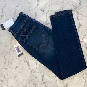 Dark wash, size 8, skinny jeans